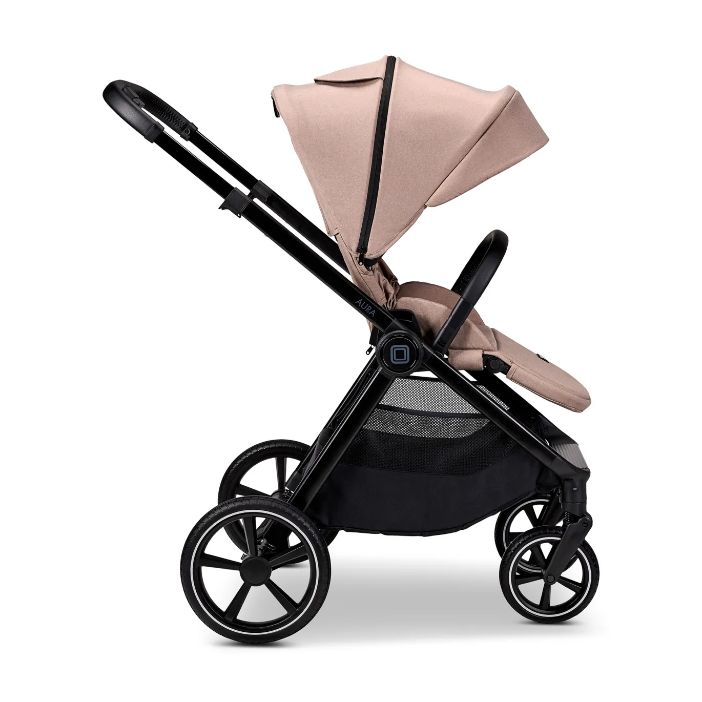 AURA 2 in 1 Kombi-Kinderwagen Sand mit Babyschale Cosmo 2.0