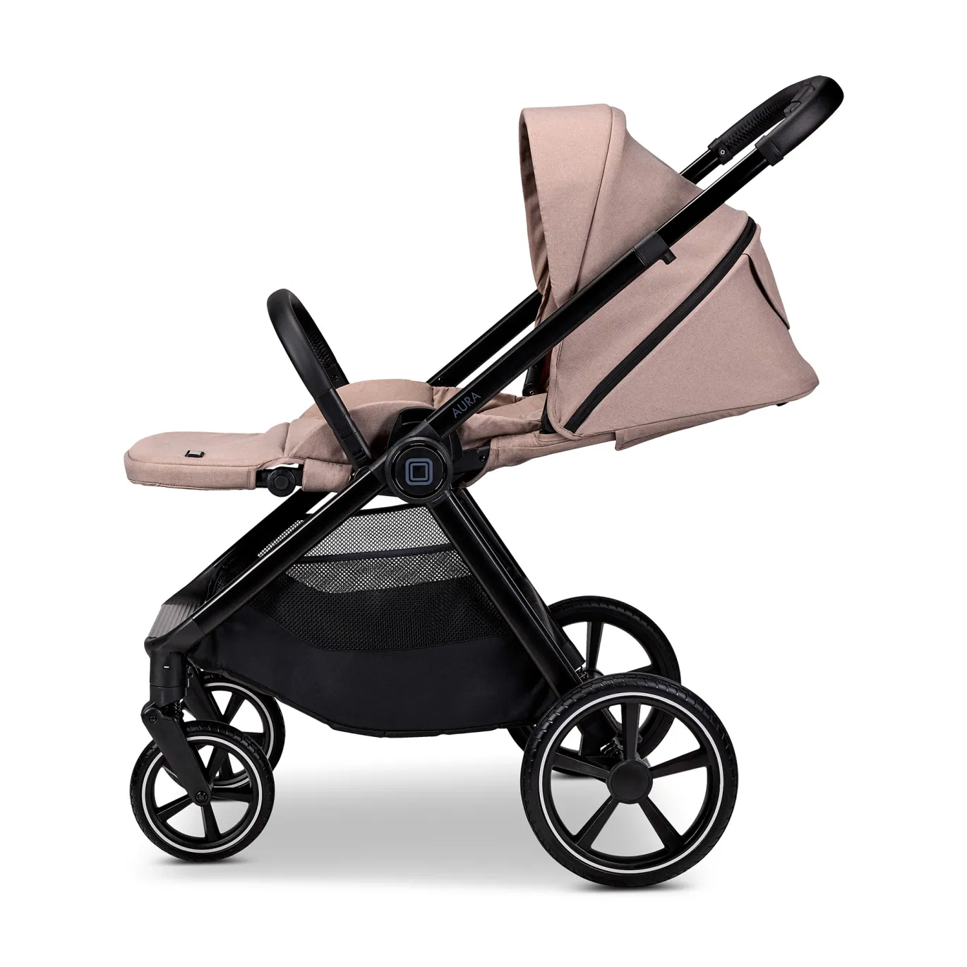 AURA 2 in 1 Kombi-Kinderwagen Sand mit Babyschale Cosmo 2.0