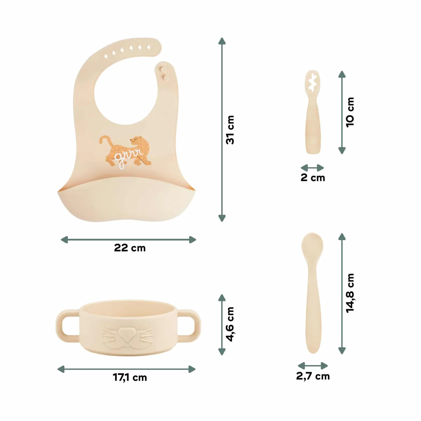 Baby First Meal Silikon Geschirr Set Mini Roar