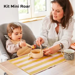 Baby First Meal Silikon Geschirr Set Mini Roar