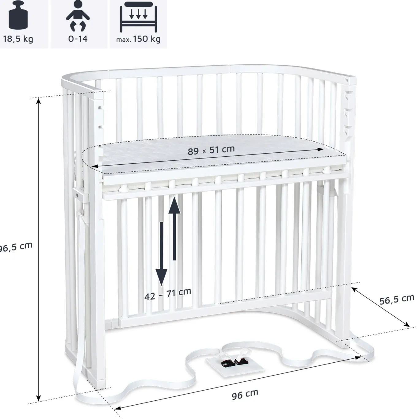 Babybay Boxspring Comfort Plus weiß lackiert