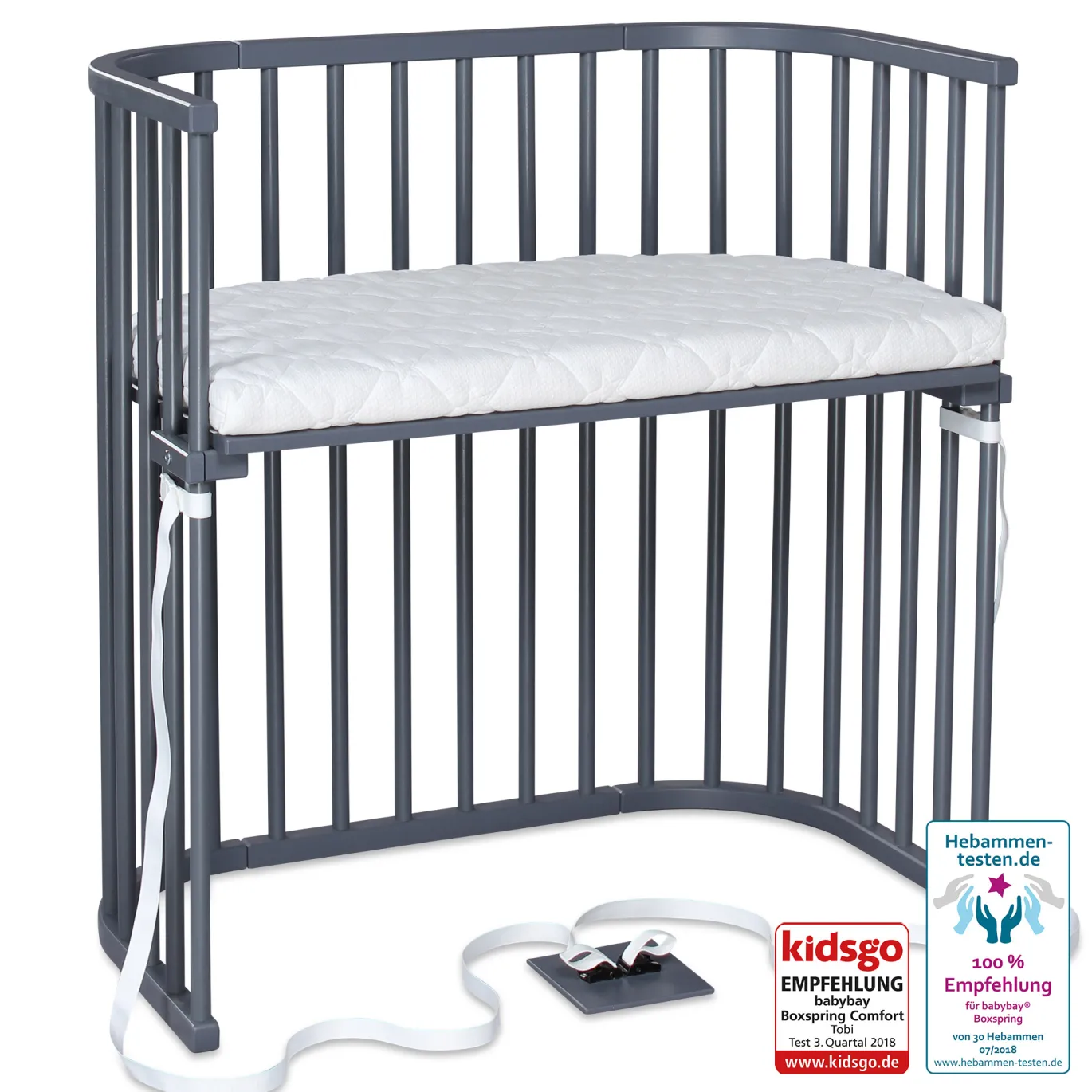 babybay Boxspring schiefergrau lackiert