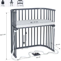 babybay Boxspring schiefergrau lackiert