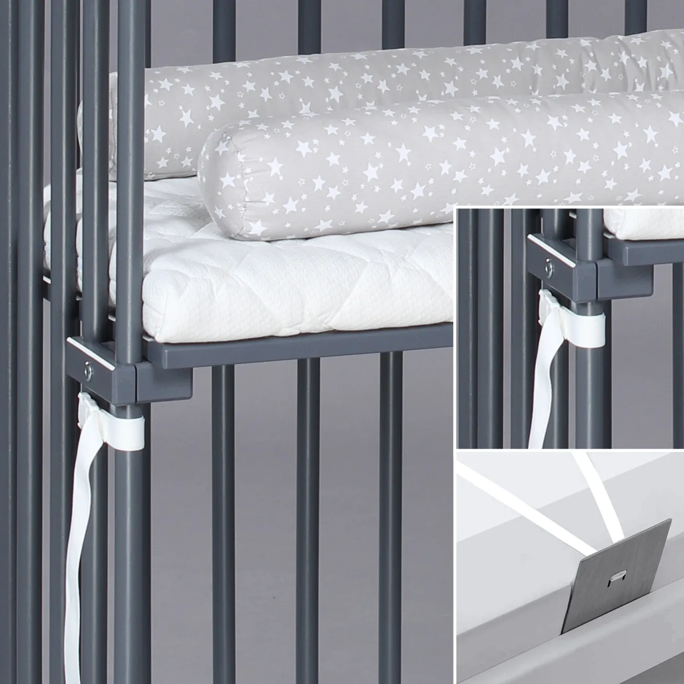babybay Boxspring schiefergrau lackiert