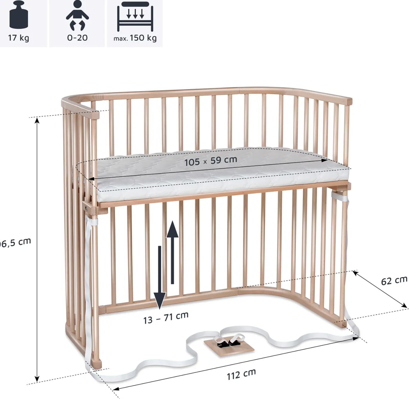 babybay Boxspring XXL natur lackiert