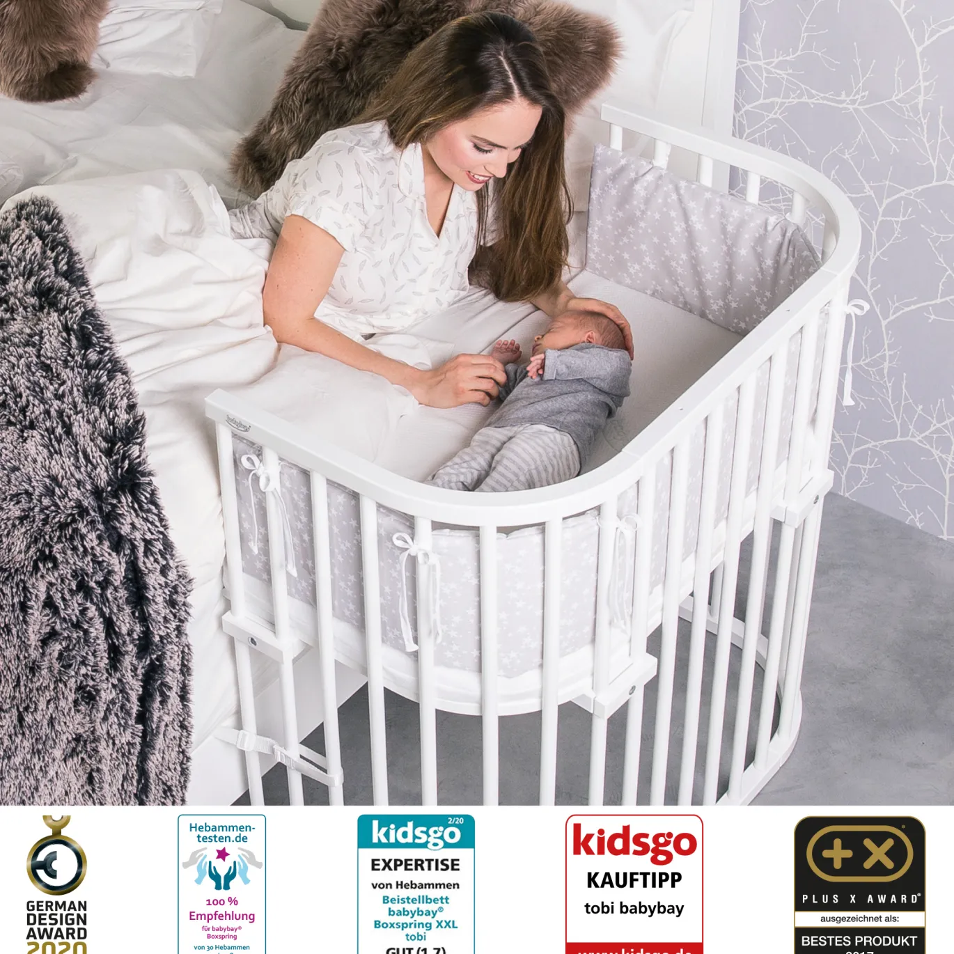 babybay Boxspring XXL weiß lackiert
