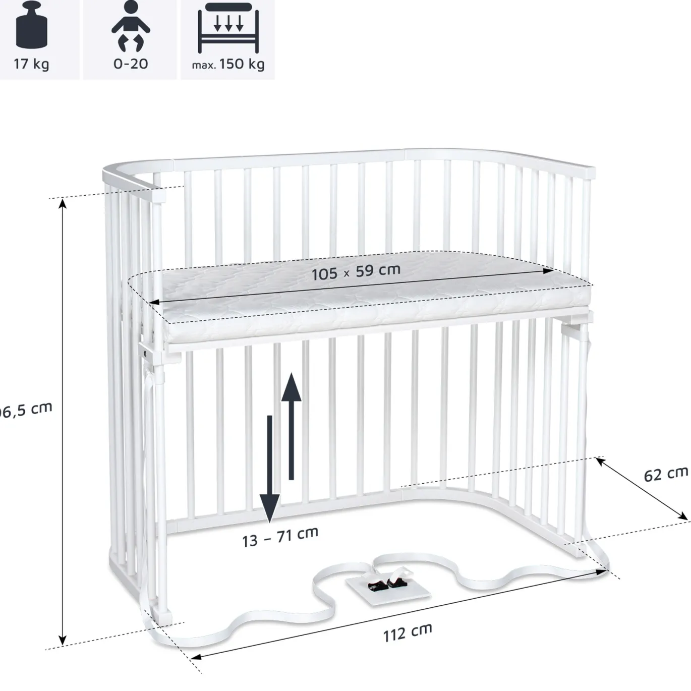 babybay Boxspring XXL weiß lackiert