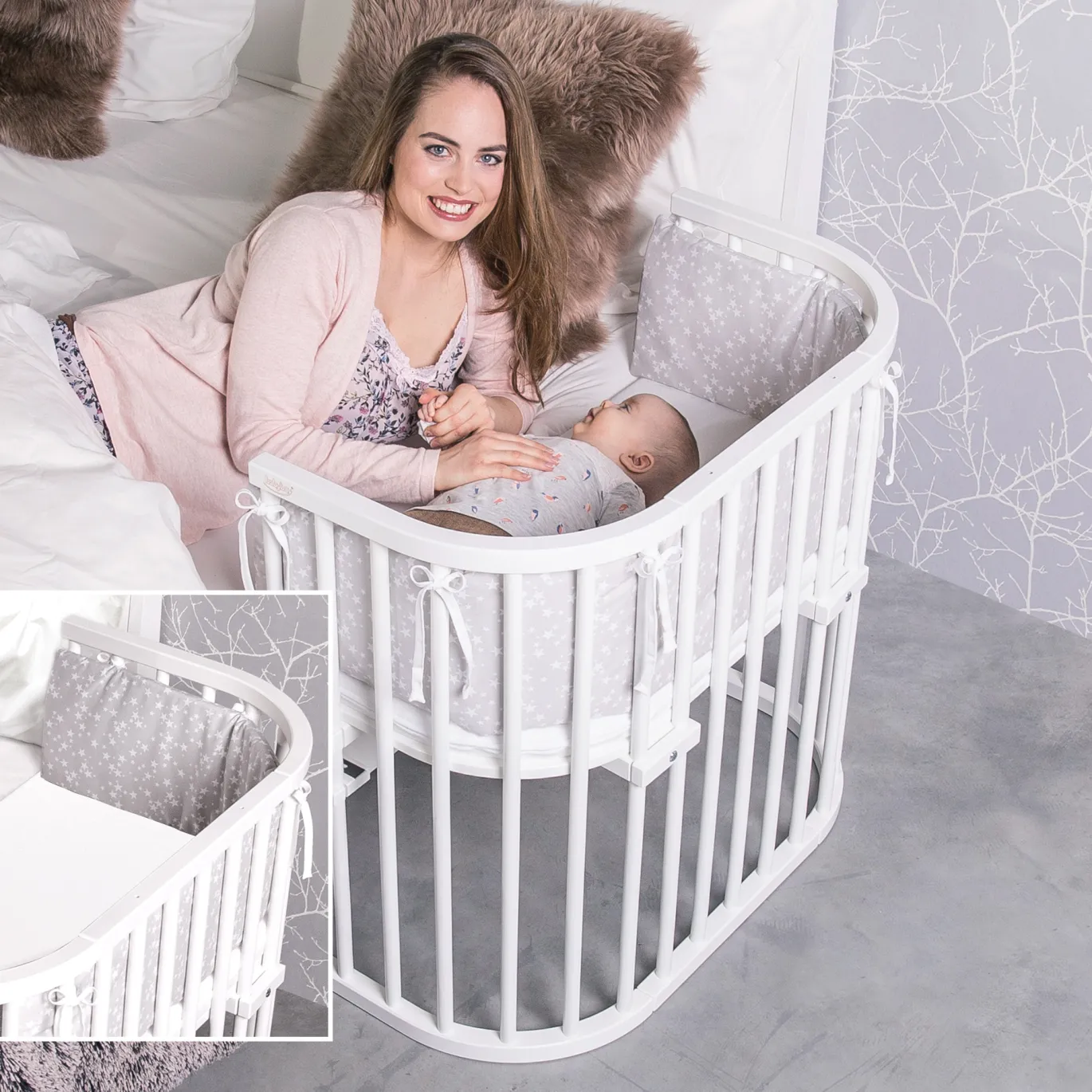babybay Boxspring XXL weiß lackiert