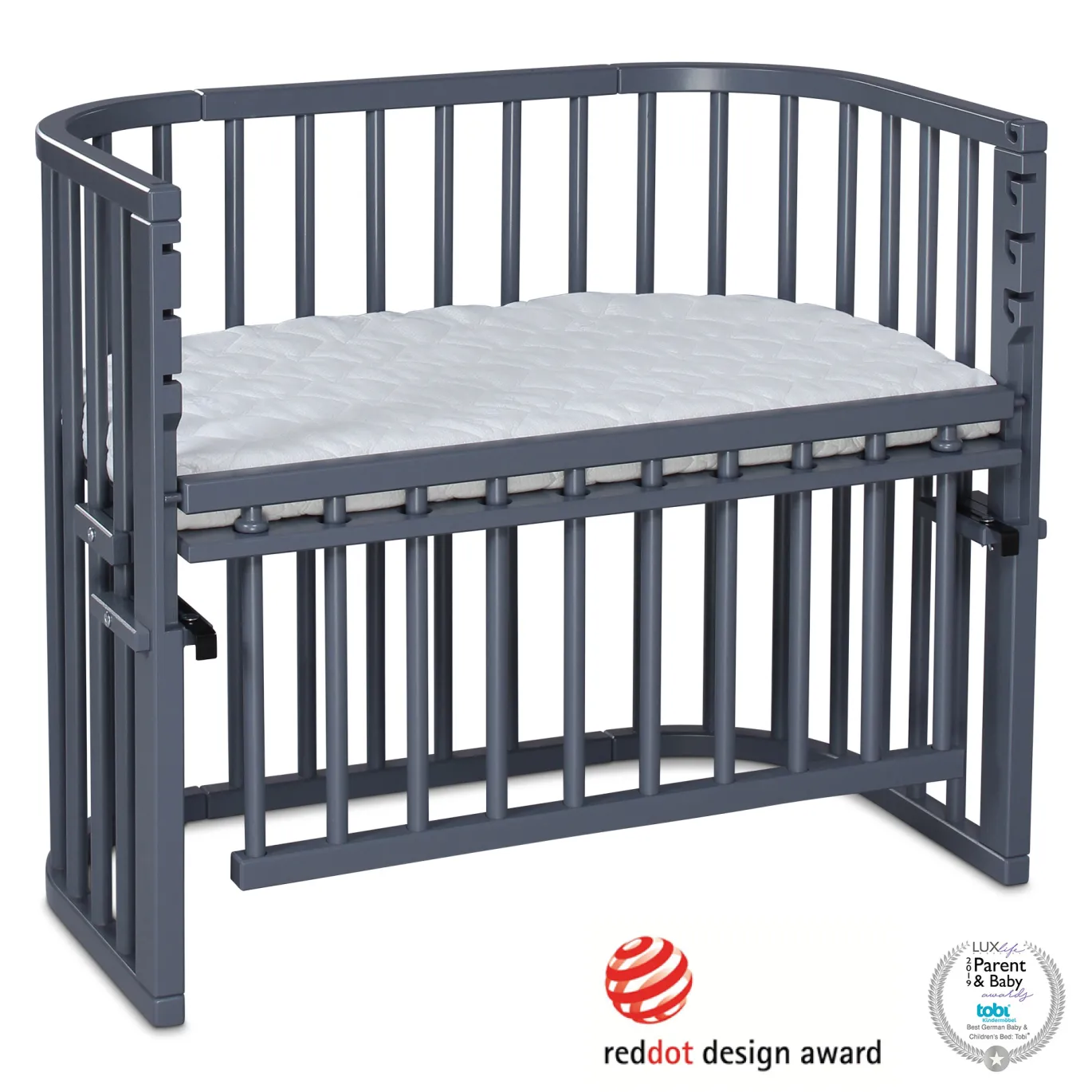 Babybay Maxi Comfort Plus schiefergrau lackiert