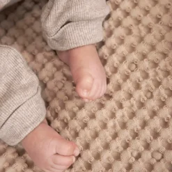 Babydecke Waffel Teddy Sand
