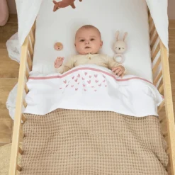 Babydecke Waffel Teddy Sand