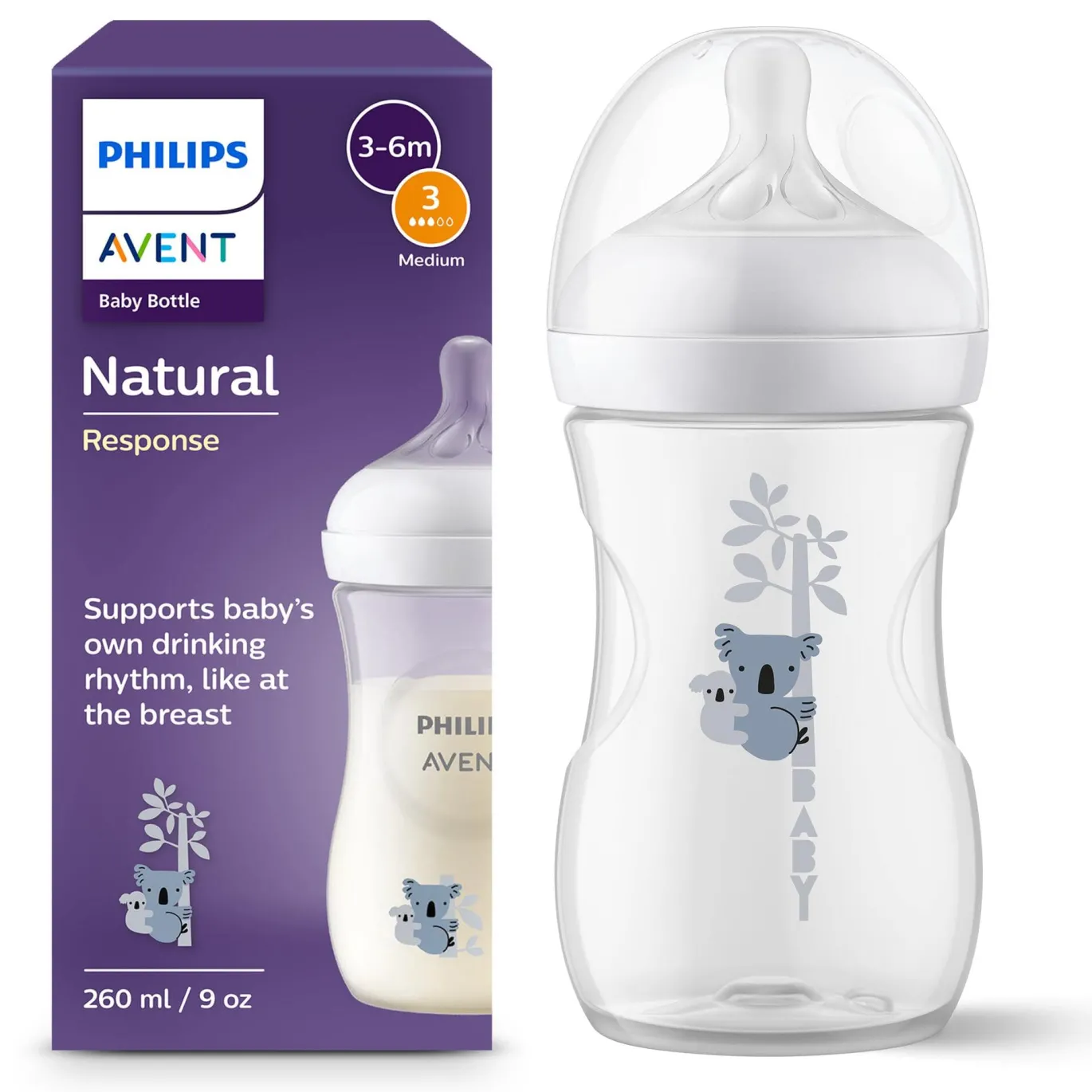 Babyflasche Natural Response Gr.3 260ml Koala SCY903/67