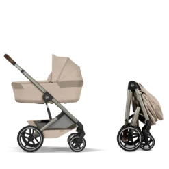 Balios S Lux & faltbare Wanne Almond Beige mit Rahmen in Taupe 26