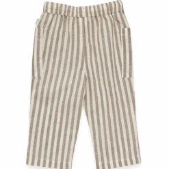 Baumwoll/Leinen-Hose Streifen