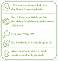 Beißring aus Naturkautschuk Flamingo Frieda