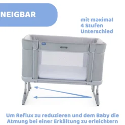 Beistellbett NEXT2ME Forever Ash Grey