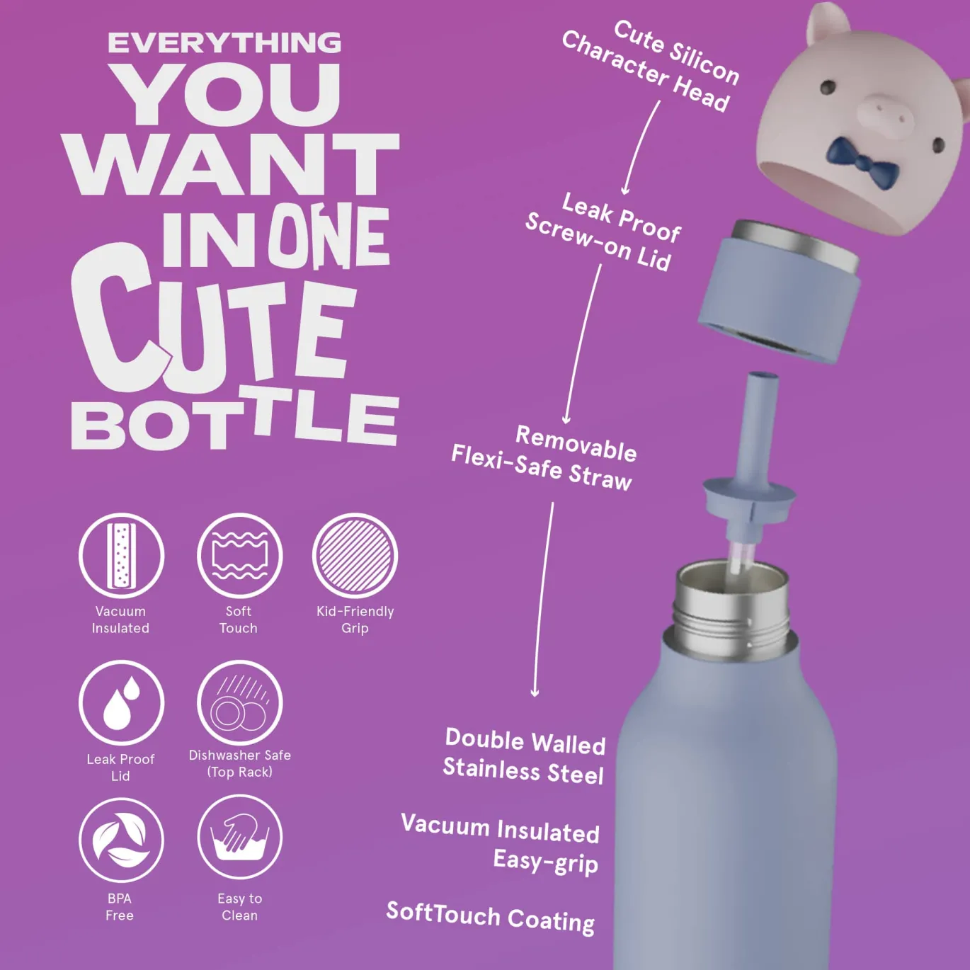 Bestie Trinkflasche Schwein
