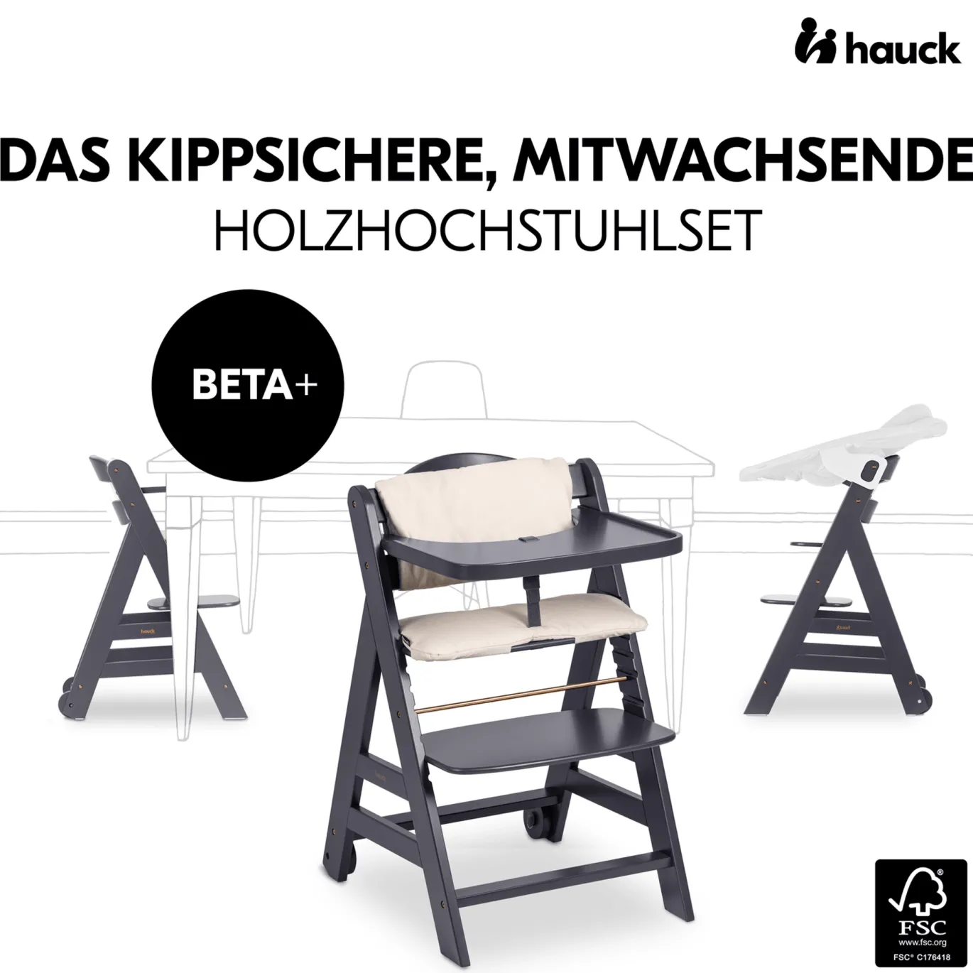 Beta+ Dark Grey mit Sitzauflage