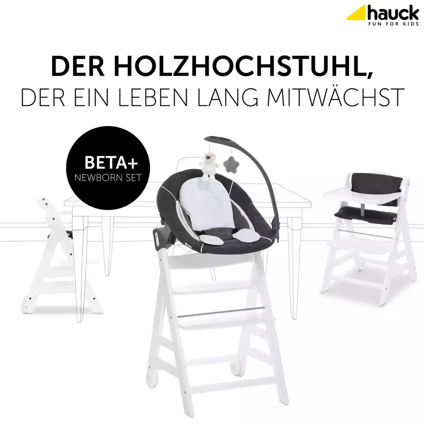 Beta Newborn Set - White Melange Charcoal