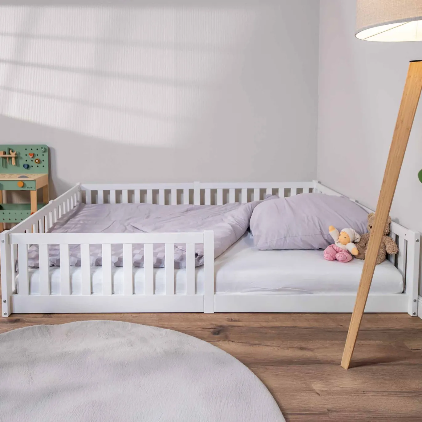 Bodenbett ENNO Weiß 140 x 200