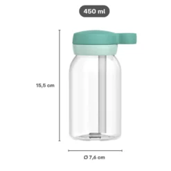 Campus Trinkflasche mit Trinkhalm 450 ml - Cool pink
