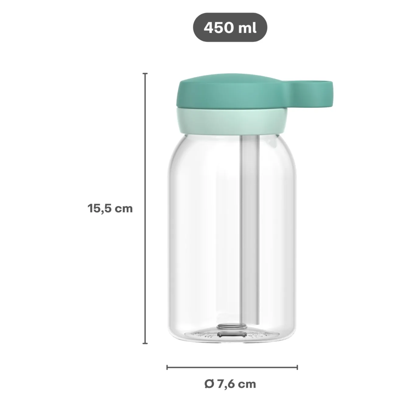 Campus Trinkflasche mit Trinkhalm 450 ml - Cool pink