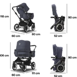 Donkey 5 Mono-Kinderwagen, erweiterbar, Stormy Blue
