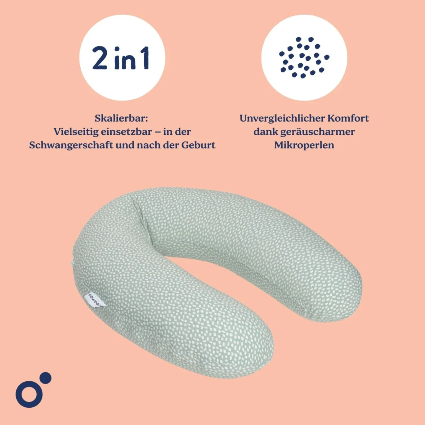 Doomoo Stillkissen BUDDY Cloudy Kaki 180cm