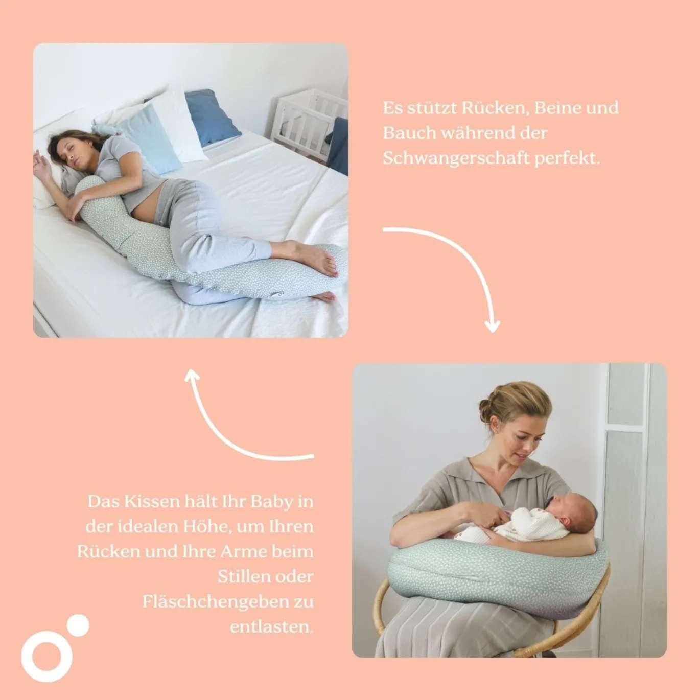 Doomoo Stillkissen BUDDY Cloudy Kaki 180cm