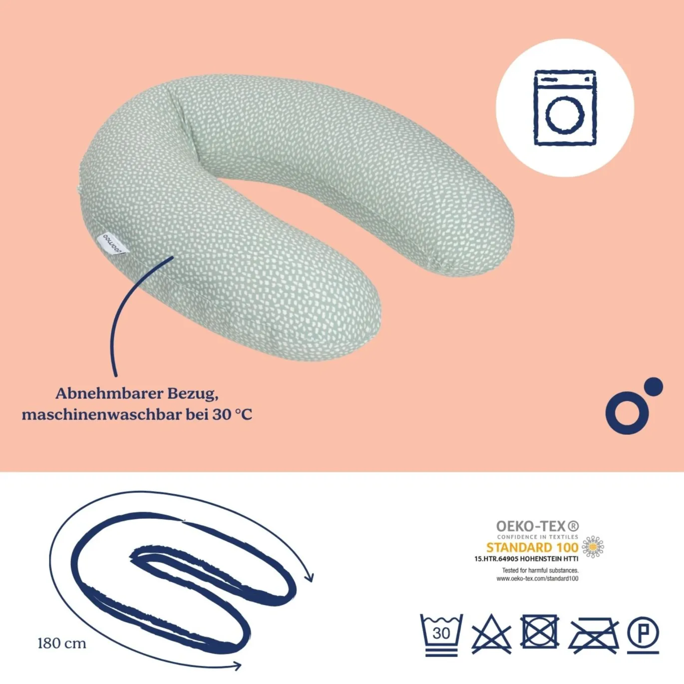 Doomoo Stillkissen BUDDY Cloudy Kaki 180cm