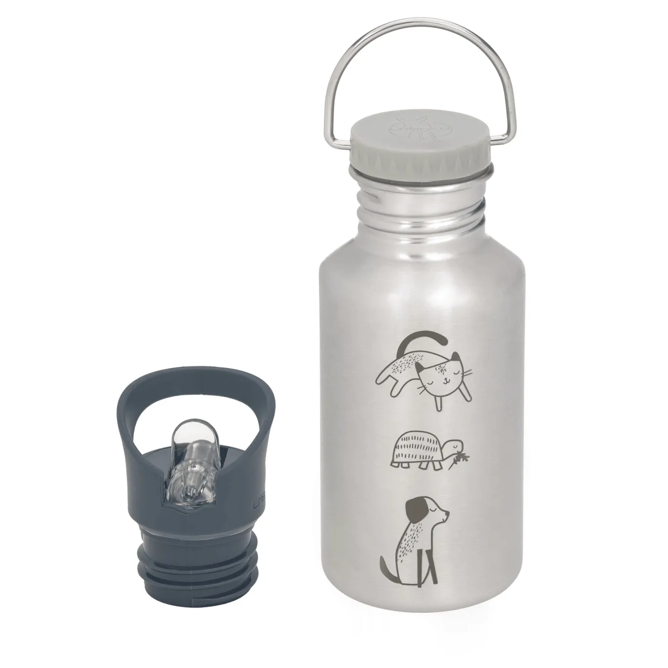 Edelstahl Trinkflasche Happy Prints Hund/ Katze/ Schildkröte