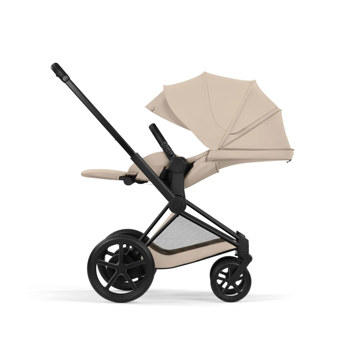 e-Priam Comfort Cozy Beige mit Rahmen in Matt Black 26