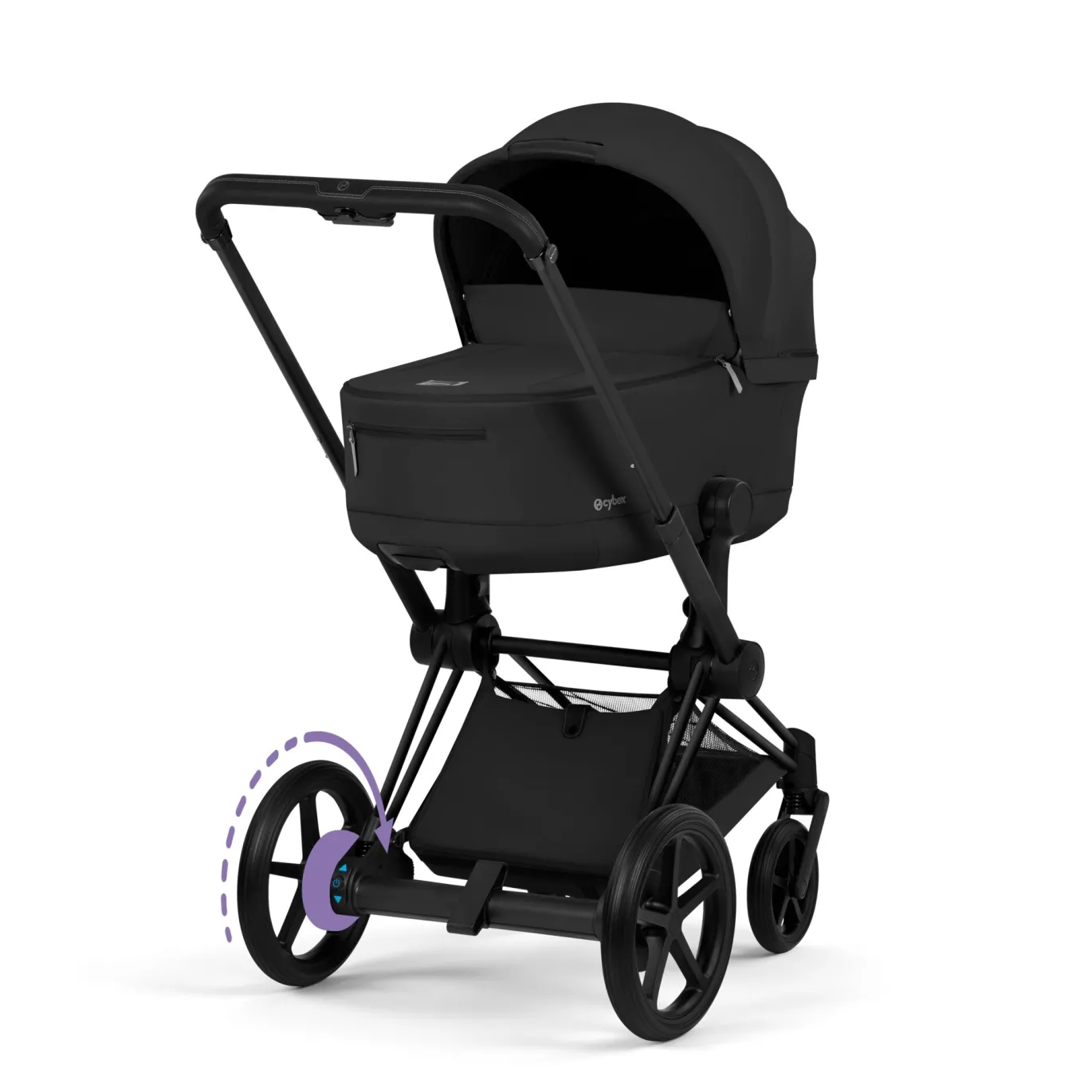 e-Priam Comfort Sepia Black mit Rahmen in Matt Black 26