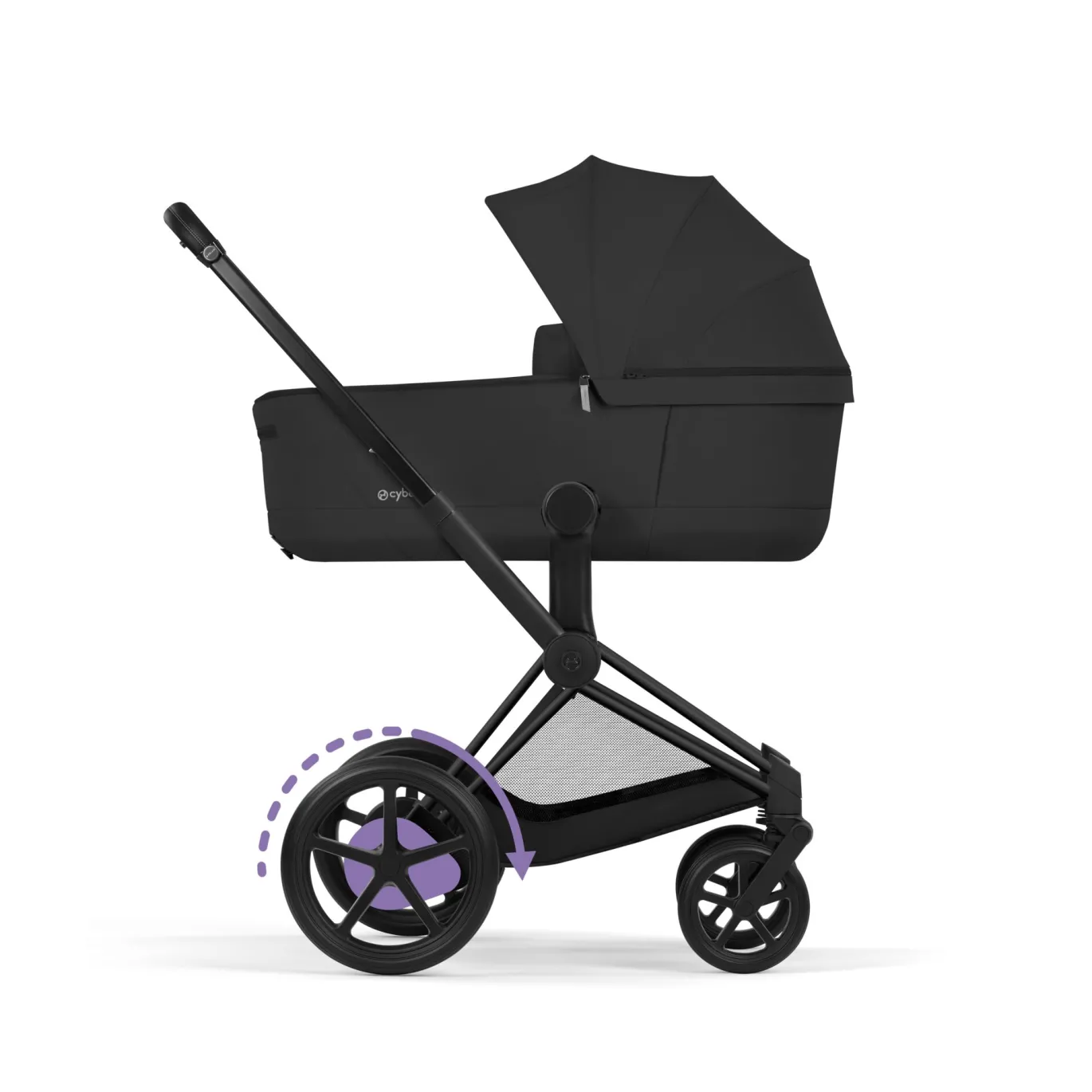 e-Priam Comfort Sepia Black mit Rahmen in Matt Black 26