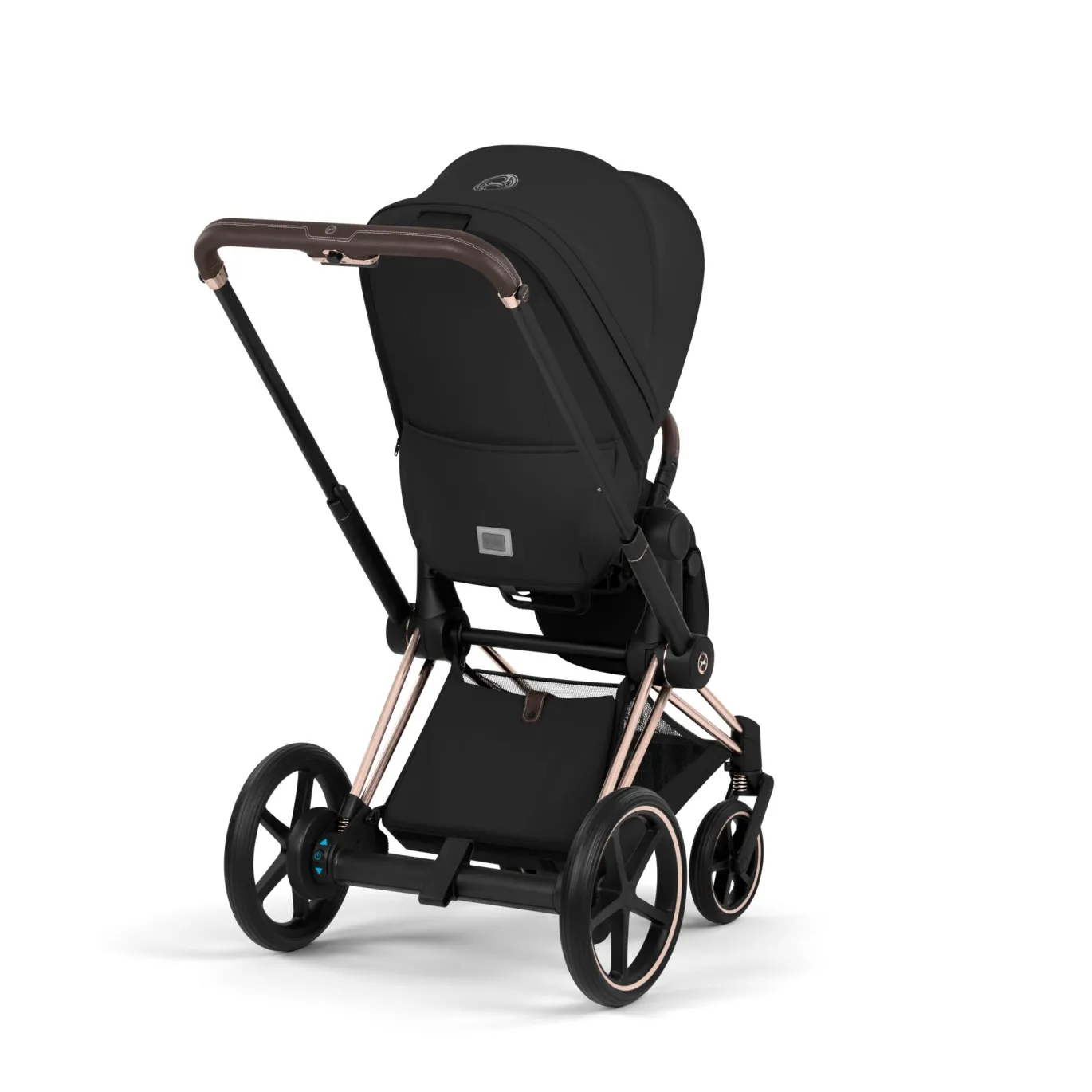 e-Priam Comfort Sepia Black mit Rahmen in Rosegold 26