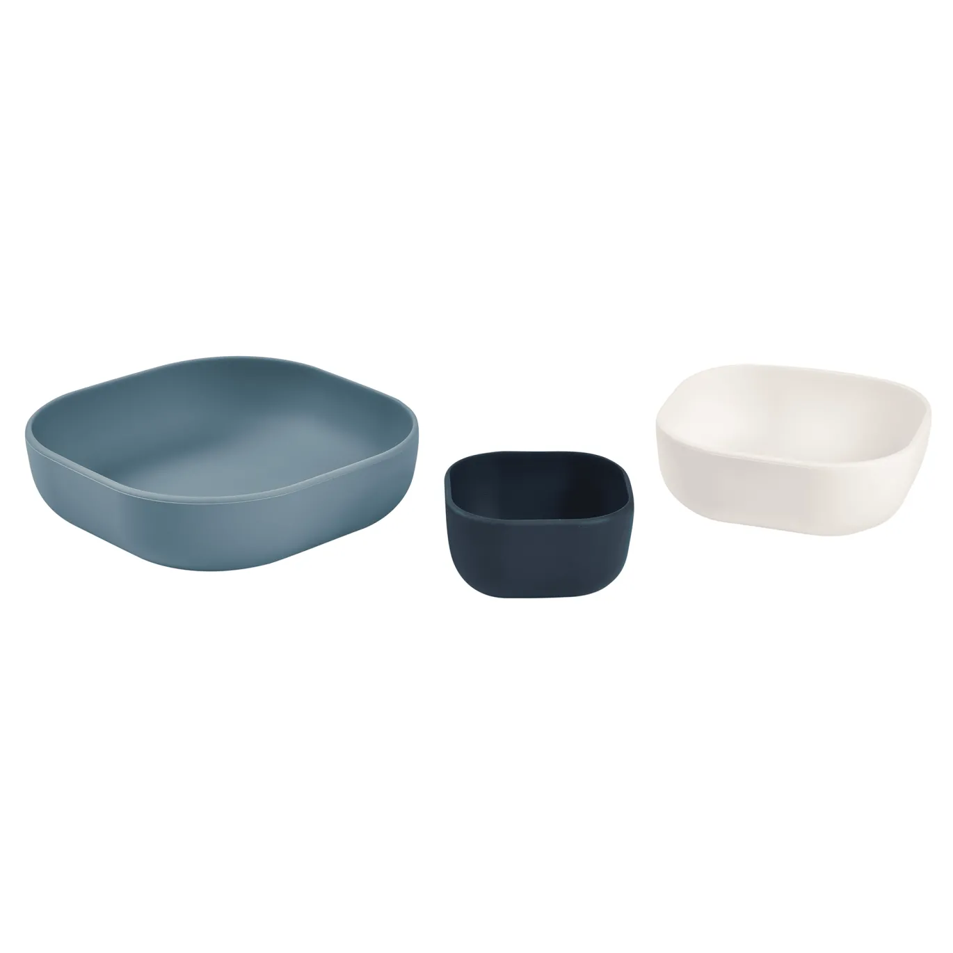 3er Set Silikon-Schüssel Dunkelblau/Cotton/Batikblau