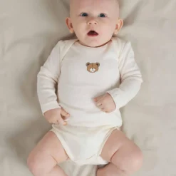 3er-Pack Langarmbody Bear Beige