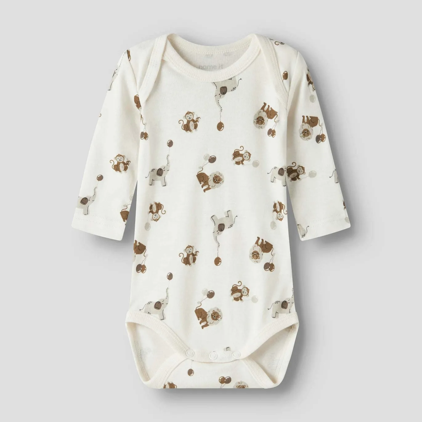 3er-Pack Langarmbody Animal Beige