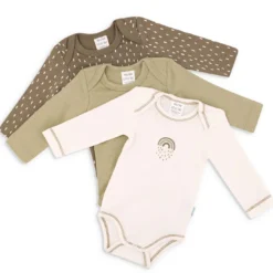 3er-Pack Langarmbodys Regenbogen