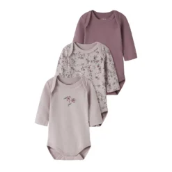 3er-Pack Langarmbody Violet Flower