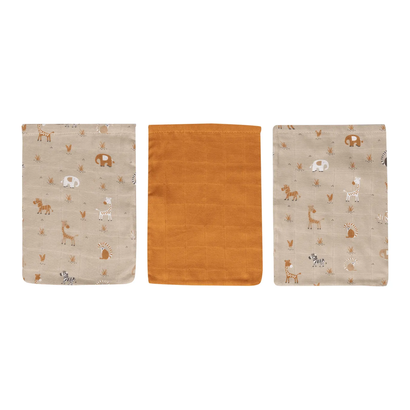 3er Pack Muslin Waschhandschuh Steppe
