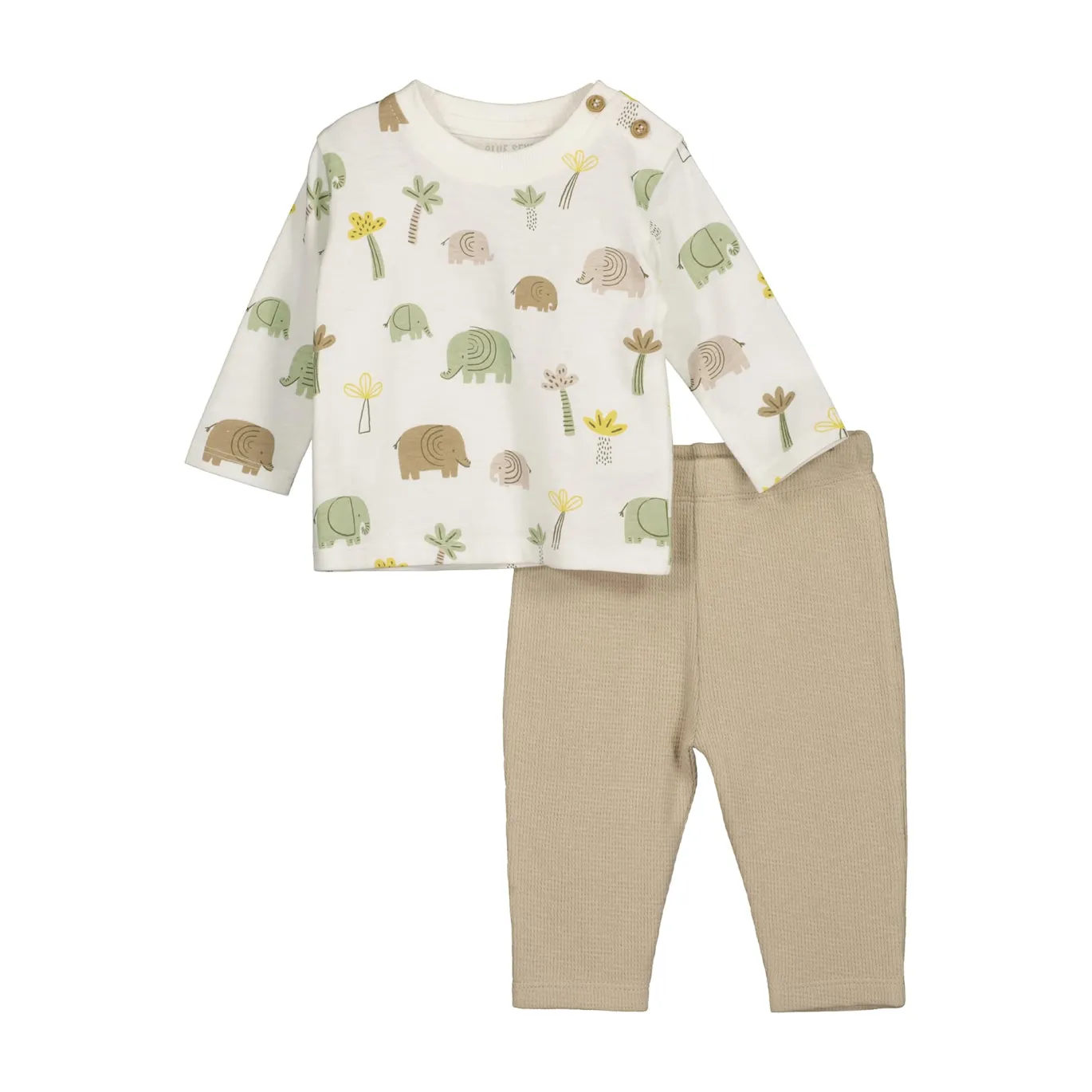 2er-Set Langarmshirt und Hose Elefanten