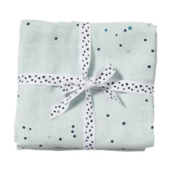 2er-Set Mulldecken Dreamy Dots Blue