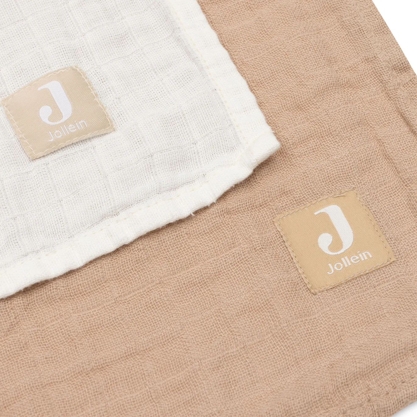 2er Set Mulltücher Biscuit/Ivory 115 x 115 cm