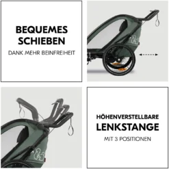 Fahrradanhänger Bike n Walk Duo Dark Green