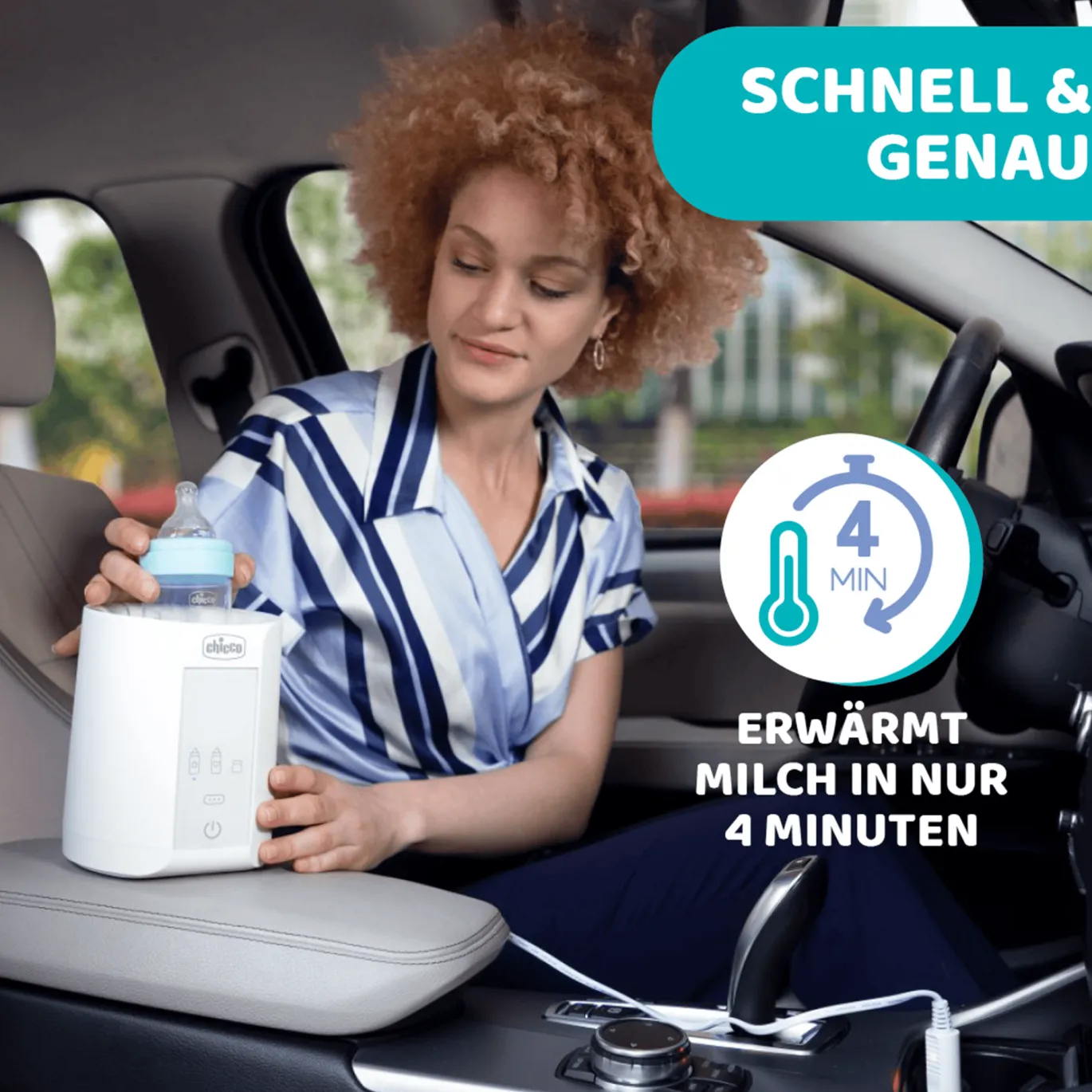 Flaschenwärmer mit Autoadapter