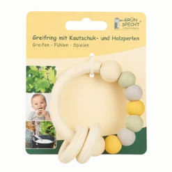 Greifring mit Kautschuk- und Holzperlen