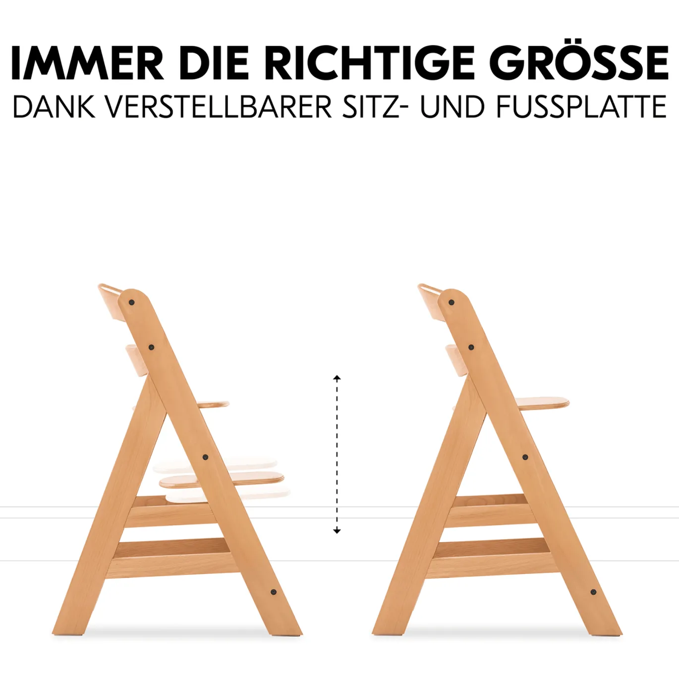Hochstuhl mit Newborn Set Alpha Premium Nature Grey