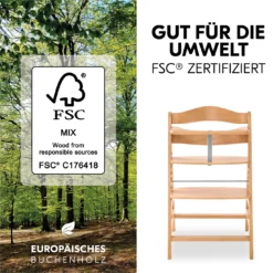 Hochstuhl mit Newborn Set Alpha Premium Nature Grey