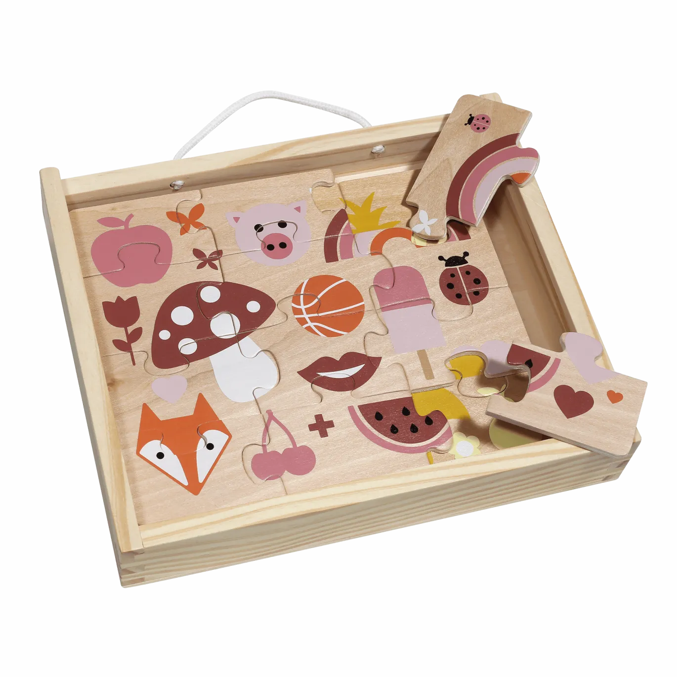 Holzpuzzle-Set Farben